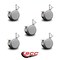 Service Caster 2.375 Inch MRI Safe Casters with Brakes, 10mm Threaded Stem, Set of 5, SCC, 5PK SCC-TS02S60-TPR-GRY-B-M10X22-MRI-5 - alternate 3